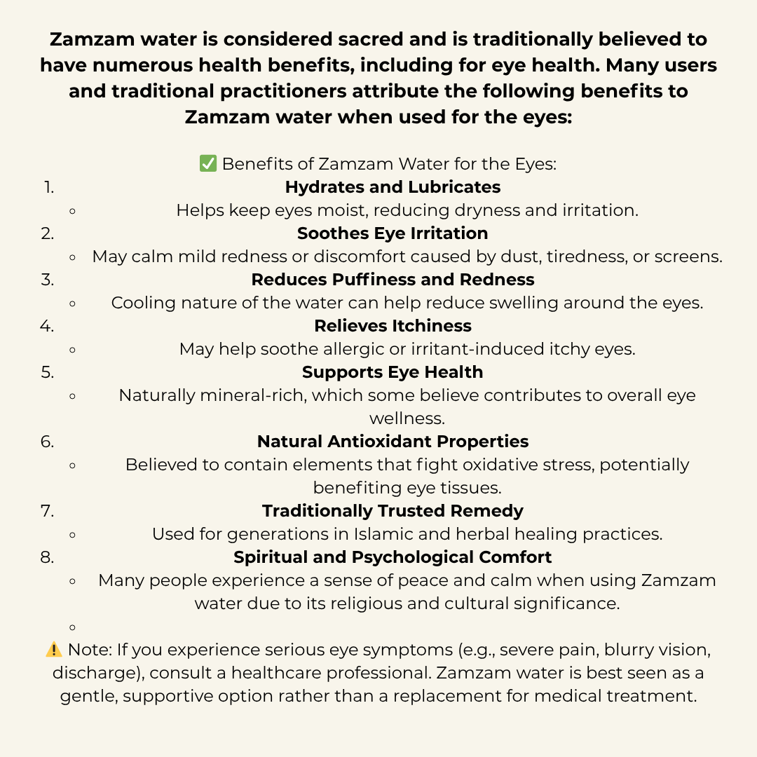 All Natural Zamzam Eye Wash | Penawar Mata